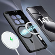 Θήκη για Xiaomi 14T, για MagSafe, ERBORD Μatt Case, μαύρη + Γυαλί οθόνης