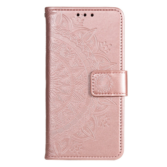 Θήκη με πτερύγιο για Oppo A17, Mandala, ροζ rose gold