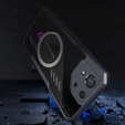 Θήκη για ASUS ROG Phone 8 Pro, με μαγνητική πλάκα, διαφανής / μαύρη