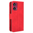 Θήκη με πτερύγιο για Motorola Edge 50 Fusion 5G, Card Slot, κόκκινη