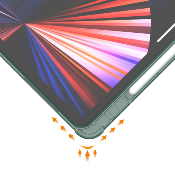 Θήκη για iPad Pro 12.9" 2022/2021/2020 (6/5/4 gen.), Smart Pencil, με υποδοχή γραφίδας, πράσινη