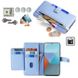 Θήκη με πτερύγιο για Xiaomi Redmi Note 13 Pro 5G, Wallet Zipper Pocket, μπλε