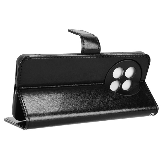 Θήκη με πτερύγιο για OnePlus 13R, Crazy Horse Wallet, μαύρη