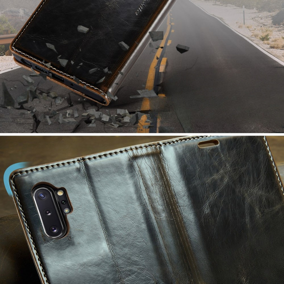 θήκη CASEME για Samsung Galaxy Note 10 Plus, Waxy Textured, καφές