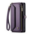 θήκη CASEME για Samsung Galaxy A55 5G, RFID Leather Wallet, με λουράκι ώμου, μωβ