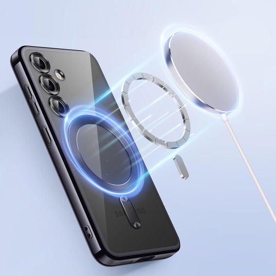 Θήκη για Samsung Galaxy S24+ Plus, Electro MagSafe, μαύρη + Γυαλί για την οθόνη