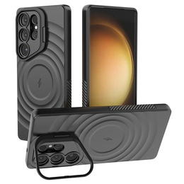 Θήκη για Samsung Galaxy S25 Ultra, Ripple Kickstand, για MagSafe, μαύρη