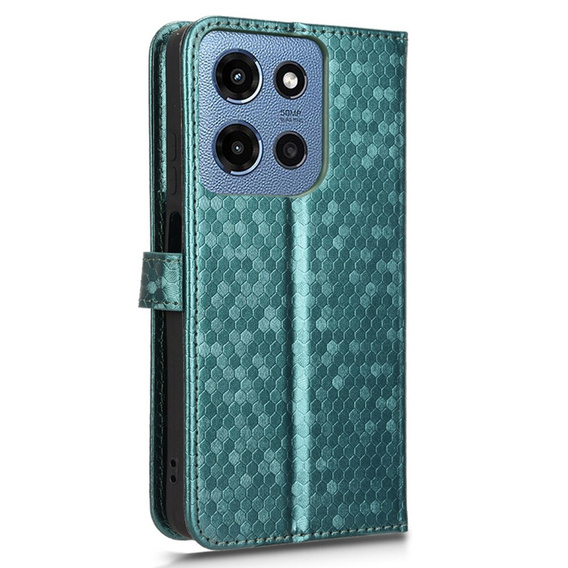 θήκη πτερύγιο για Motorola Moto G86 Power 5G, Wallet Rhombus, πράσινη