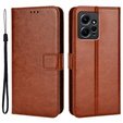 Θήκη με πτερύγιο για Xiaomi Redmi Note 12 4G, Crazy Horse Wallet, καφέ