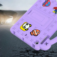 Παιδική θήκη για iPad mini 7.9" 2019/2015/2014/2013/2012 (5/4/3/2/1 gen.), Cute Patterns, με βάση, μωβ