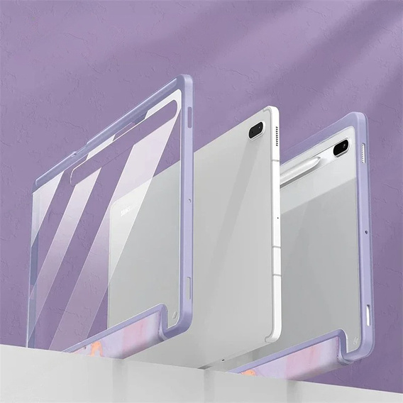 Θήκη για Samsung Galaxy Tab S10 FE+ Plus, Smartcase Hybrid, με χώρο για γραφίδα, Marble μωβ