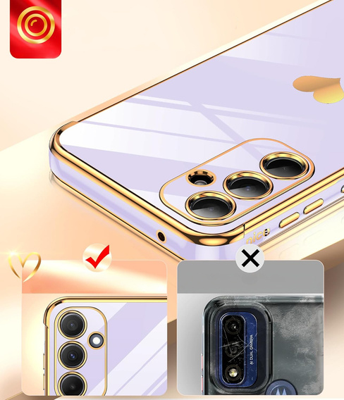 Θήκη για Samsung Galaxy A54 5G, Electro heart, μωβ + 2x γυαλί 9H
