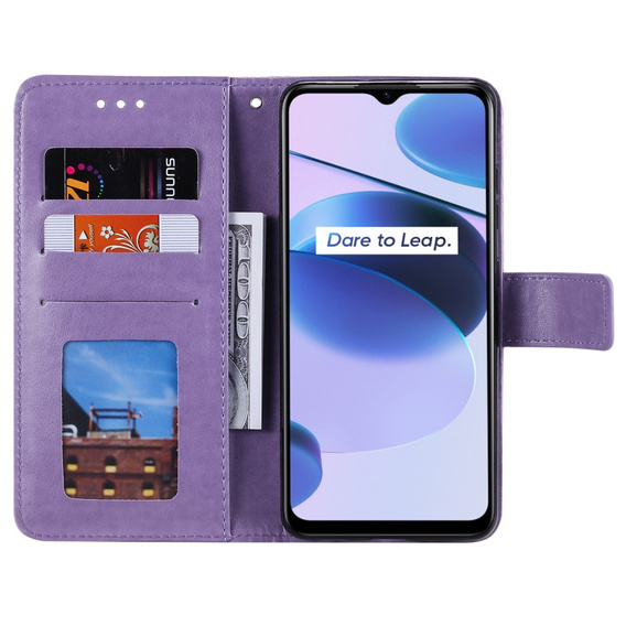 Θήκη με πτερύγιο για Realme C35, Mandala, μπλε