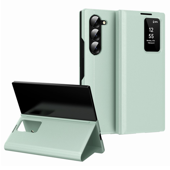 Αναδιπλούμενη θήκη για Samsung Z Fold5 5G, Smart View Wallet, πράσινη