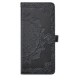 Θήκη με πτερύγιο για Oppo A79 5G, Mandala, μαύρη