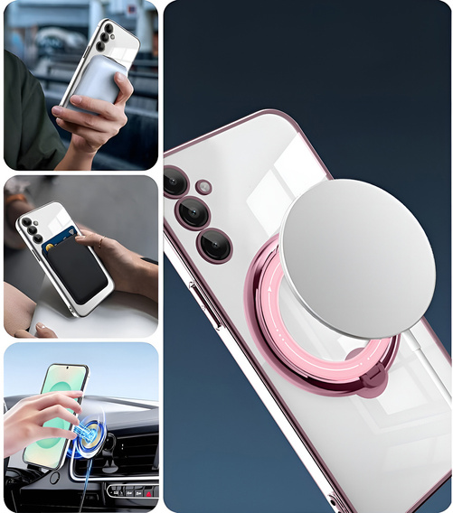 Μαγνητική θήκη για Samsung Galaxy S25, για MagSafe, ροζ