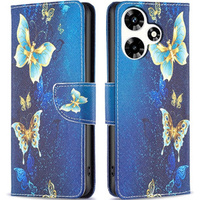 Θήκη με πτερύγιο για Infinix Hot 30, Wallet, butterfly, μπλε