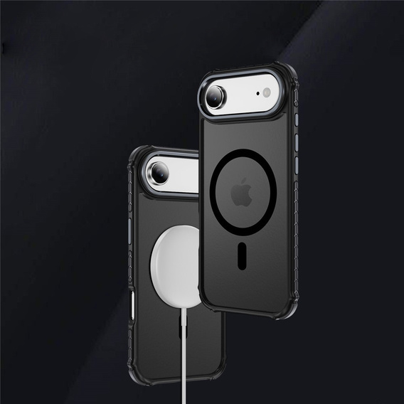 Ματ θήκη για iPhone Air, θωρακισμένη, για MagSafe, καπνιστή με μαύρες πλευρές
