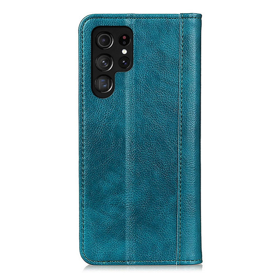 Θήκη για Samsung Galaxy S25 Ultra, Wallet Litchi Leather, πράσινη