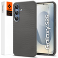 θήκη Spigen για Samsung Galaxy S25, Liquid Air, μαύρη + μετριασμένο γυαλί 9H