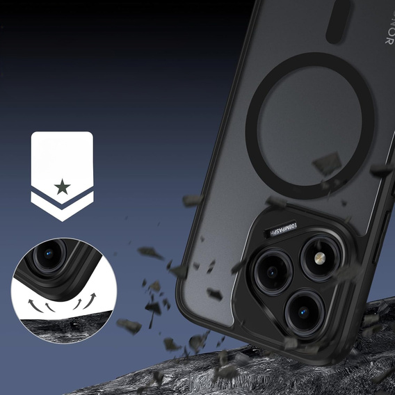 Θήκη για Honor 400 Lite, για MagSafe, ERBORD Μatt Case, μαύρη