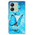 Θήκη με πτερύγιο για Xiaomi Redmi 13C / Poco C65, Wallet, Butterflies μπλε