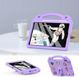 Παιδική θήκη για iPad 10.2" 2021/2020/2019 (9/8/7 gen.) / Air 10.5" 2019 (3 gen.), Cute Patterns, με βάση, μωβ