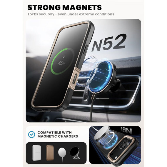 Θήκη Supcase για iPhone 17 Pro Max, IBLSN Ares Fip Magsafe, Χρυσό της ερήμου