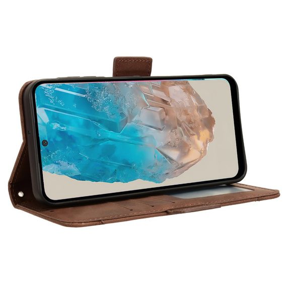 Θήκη με πτερύγιο για Samsung Galaxy M35, Card Slot, καφέ