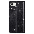 θήκη iPhone 16E, Card Slot Glittery, μαύρη