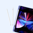 Θήκη + πληκτρολόγιο iPad 10.2 2021 / 2020 / 2019 / Air 10.5 2019, Leather Pen Slot TouchPad, μωβ