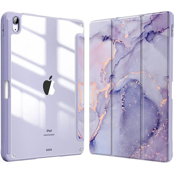 Θήκη για iPad 10.9" 2022 (10 gen.), Smartcase Hybrid, με χώρο για γραφίδα, Marble μωβ