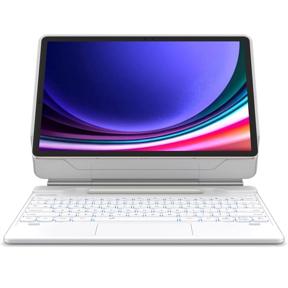 Θήκη πληκτρολογίου για Samsung Galaxy Tab S7+ / S7 FE / S9+ / S8+ / S9 FE+ / S10+, Dexnor Magnetic Keyboard Touchpad, λευκή