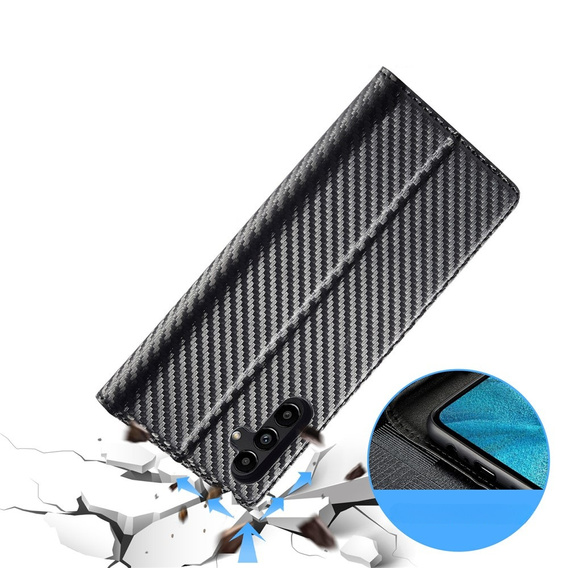 Θήκη LC.IMEEKE με πτερύγιο για Samsung Galaxy A17 5G, ανθρακονημάτινη, μαύρο