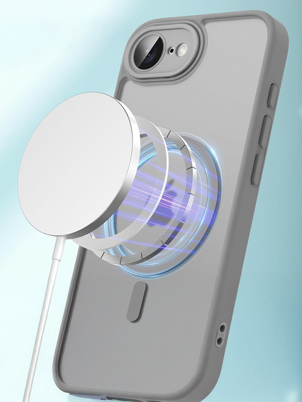 Θήκη για iPhone 16E, για MagSafe, ERBORD Μatt Case, γκρι τιτάνιο + Γυαλί οθόνης