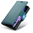 Θήκη για Oppo Reno 13, ERBORD Glossy Litchi, πορτοφόλι με πτερύγιο, πράσινη