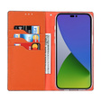 Θήκη με πτερύγιο για iPhone 14 Pro, Litchi Skin Grain, σκούρο μπλε