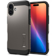 θήκη Spigen για iPhone 16, Tough Armor Mag Mag MagSafe, γκρι + μετριασμένο γυαλί 9H