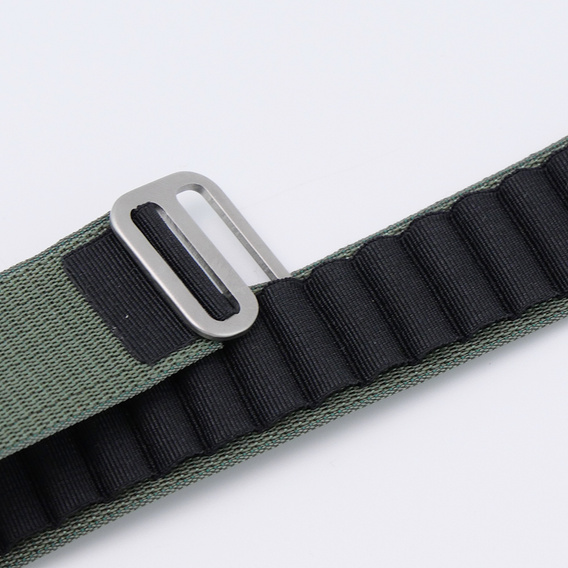 Λουράκι νάιλον για Apple Watch 1/2/3/4/5/6/7/8/SE/ULTRA 42/44/45/49mm, πράσινη / μαύρη 