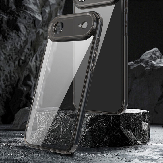 Θήκη σιλικόνης για iPhone Air, με σκληρή πλάτη, μαύρο καπνιστό χρώμα
