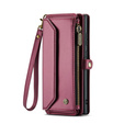 θήκη CASEME για Samsung Galaxy S25 Ultra, RFID Leather Wallet, με λουράκι ώμου, κόκκινη