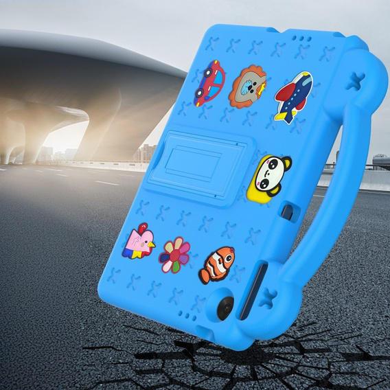 Παιδική θήκη για Lenovo Tab TB311FU, Cute Patterns, με βάση, μπλε