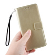Θήκη με πτερύγιο για Motorola Moto G85, Crazy Horse Wallet, χρυσή
