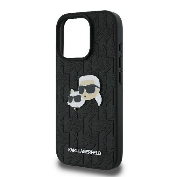 Θήκη Karl Lagerfeld Hardcase Monogram Karl & Choupette Head Pin για iPhone 16 Pro