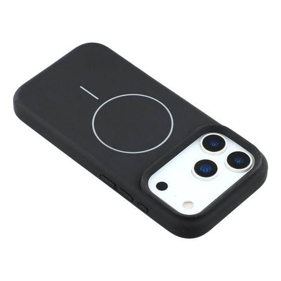 Θήκη σιλικόνης για iPhone 17 Pro, για MagSafe, αντικραδασμική, μαύρη