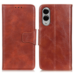 Θήκη με πτερύγιο για Samsung Galaxy S25 Edge, Crazy Horse Wallet, καφέ