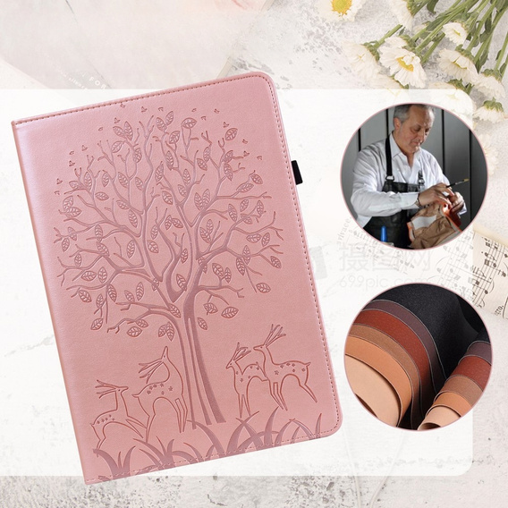 θήκη πτερύγιο για Huawei MatePad SE 10.4, tree, ροζ rose gold