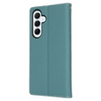 Θήκη με πτερύγιο για Samsung Galaxy S25, Litchi Skin Grain, μπλε