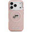 Θήκη Karl Lagerfeld IML Glitter Karl & Choupette Heads Logo MagSafe για iPhone 17 Pro