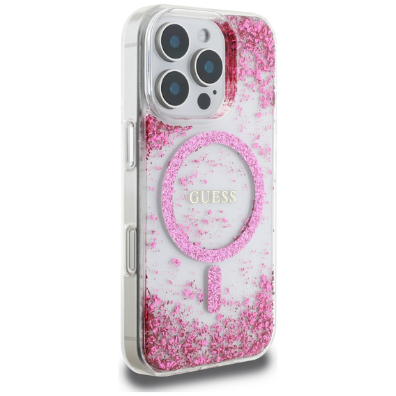 GUESS Resin Bottom Glitter MagSafe θήκη για iPhone 16 Pro Max